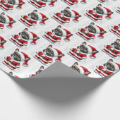 Schattigee Franse Bulldog Santa Claus Christmas Cadeaupapier (Hoek)