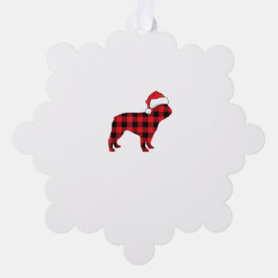 Schattigee Franse Bulldog Santa Hat Christmas Red  Ornament Kaart
