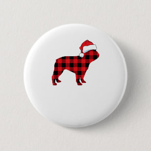 Schattigee Franse Bulldog Santa Hat Christmas Red  Ronde Button 5,7 Cm