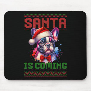 Schattigee Franse Bulldog Santa Hat Ugly Christmas Muismat