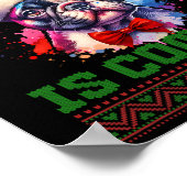 Schattigee Franse Bulldog Santa Hat Ugly Christmas Poster (Hoek)