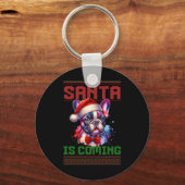 Schattigee Franse Bulldog Santa Hat Ugly Christmas Sleutelhanger (Voorkant)
