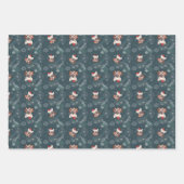 Schattigee Franse Bulldog Santa Hat Vrolijk Kerstf Inpakpapier Vel (Voorkant 3)