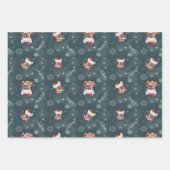 Schattigee Franse Bulldog Santa Hat Vrolijk Kerstf Inpakpapier Vel (Voorkant)