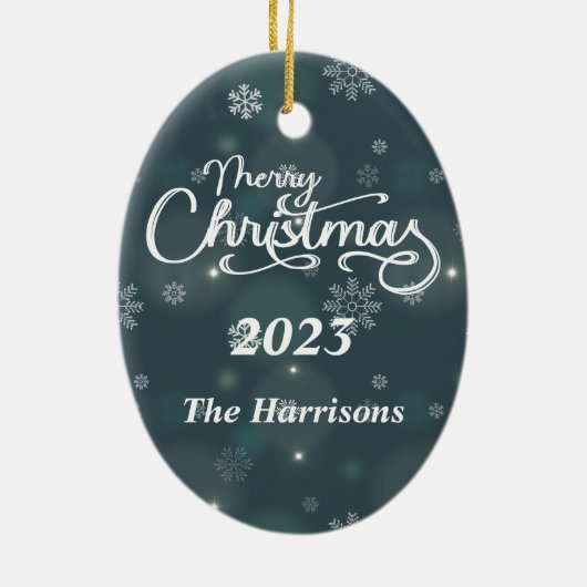 Schattigee Franse Bulldog Santa Hat Vrolijk Kerstf Keramisch Ornament (Achterkant)