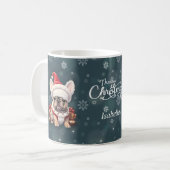 Schattigee Franse Bulldog Santa Hat Vrolijk Kerstf Koffiemok (Voorkant links)