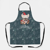 Schattigee Franse Bulldog Santa Hat Vrolijk Kerstf Schort (Voorkant)
