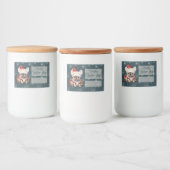 Schattigee Franse Bulldog Santa Hat Vrolijk Kerstf Voedselcontainer Etiket (Flessen)