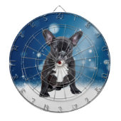 Schattigee Franse Bulldog Snow Stars Blue Christma Dartbord (Voorkant)