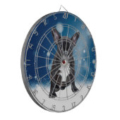 Schattigee Franse Bulldog Snow Stars Blue Christma Dartbord (Voorkant Links)