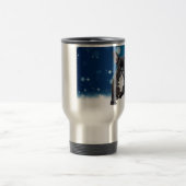 Schattigee Franse Bulldog Snow Stars Blue Christma Reisbeker (Center)