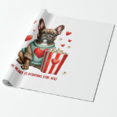 Schattigee Franse Bulldog Valentijnsdag hart Cadeaupapier (Uitgerold)