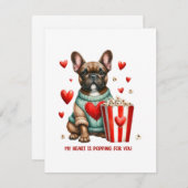 Schattigee Franse Bulldog Valentijnsdag hart Informatiekaartje (Voorkant / Achterkant)
