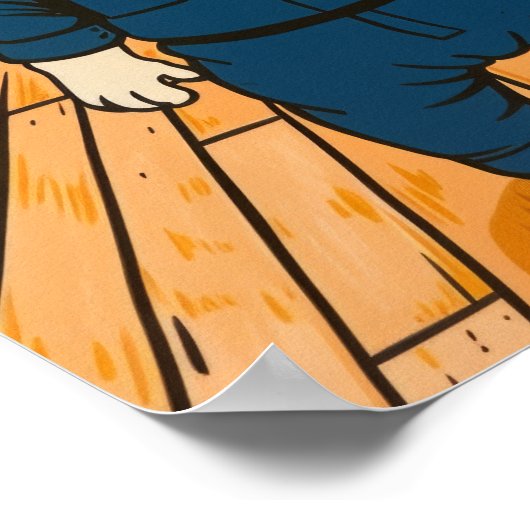 Schattigee Franse Bulldog werkt hard Poster (Hoek)