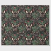 Schattigee Franse Bulldogs Christmas Pine Cadeaupapier (Vlak)