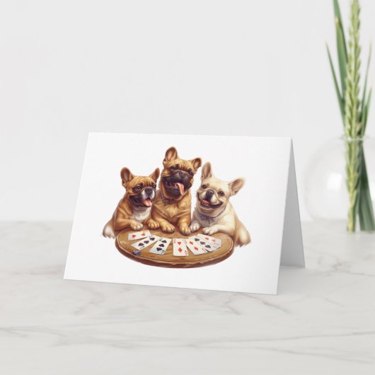 Schattigee Franse Bulldogs Speelkaarten Kaart (Voorkant)