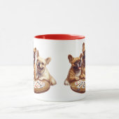 Schattigee Franse Bulldogs Speelkaarten Mok (Midden)