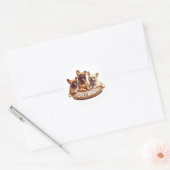 Schattigee Franse Bulldogs Speelkaarten Ronde Sticker (Envelop)