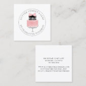 Schattigee Franse Chocolade Roze Cake Baker Pastry Vierkante Visitekaartje (Voorkant / Achterkant)