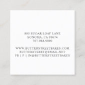 Schattigee Franse Chocolade Roze Cake Baker Pastry Vierkante Visitekaartje (Achterkant)