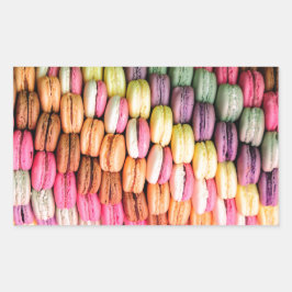 Schattigee Franse Macaron Cookies Rechthoekige Sticker