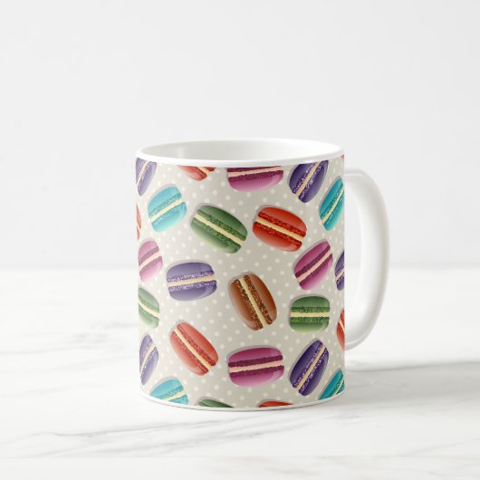 Schattigee Franse Macaron Pattern Koffiemok (Voorkant rechts)