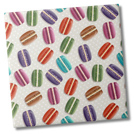 Schattigee Franse Macaron Pattern Tegeltje