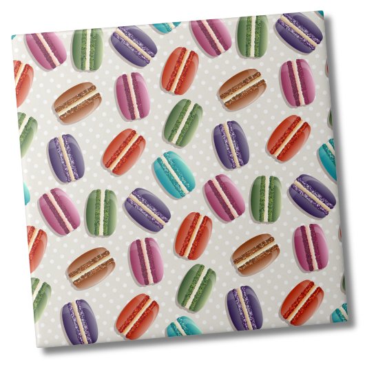 Schattigee Franse Macaron Pattern Tegeltje