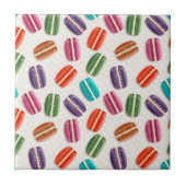 Schattigee Franse Macaron Pattern Tegeltje (Voorkant)