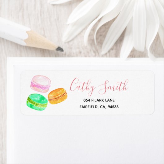 Schattigee franse macaron retour adres label (Insitu)