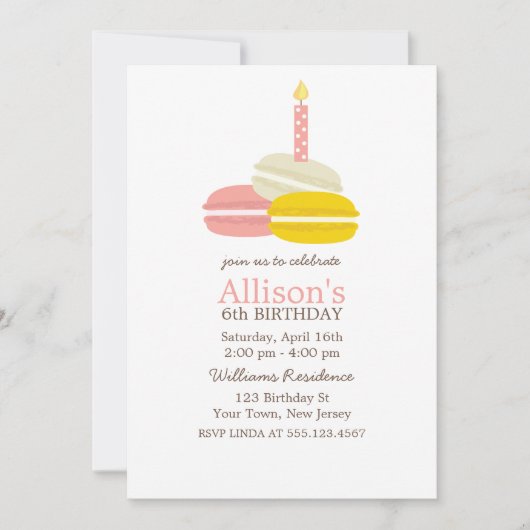 Schattigee Franse Macarons Verjaardag Kaart (Voorkant)