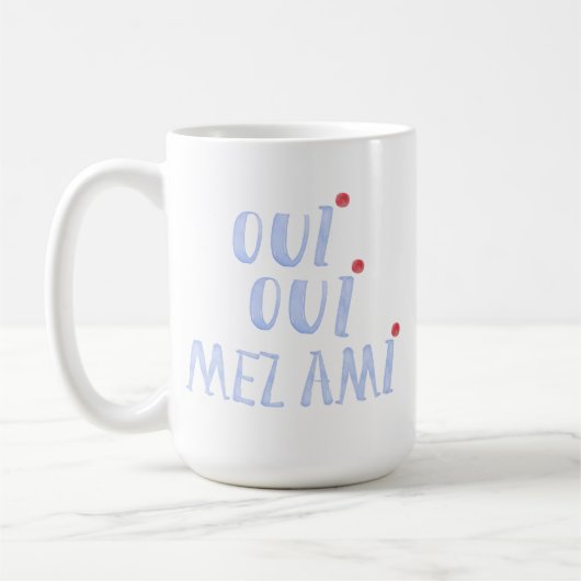 Schattigee Franse oui oui mez ami ja mijn vrienden Koffiemok (Links)