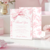 Schattigee Franse Roze Bow Bloemen Baby Meisje Dou Bedankkaart