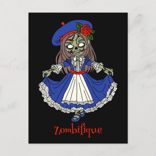 Schattigee Franse zombie Briefkaart (Voorkant)