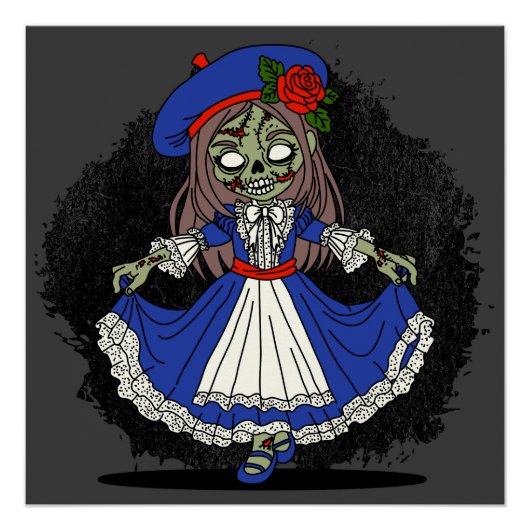 Schattigee Franse zombie Perfect Poster (Voorkant)