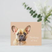 Schattigee Frenchie denkt aan jou Briefkaart (Staand voorkant)