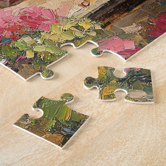 Schattigee Frenchie Paris Cafe olieverfschilderij Legpuzzel (Zijkant)