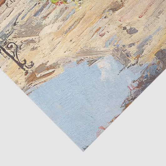 Schattigee Frenchie Paris Cafe Schilderij Decoupag Tissuepapier (Detail)