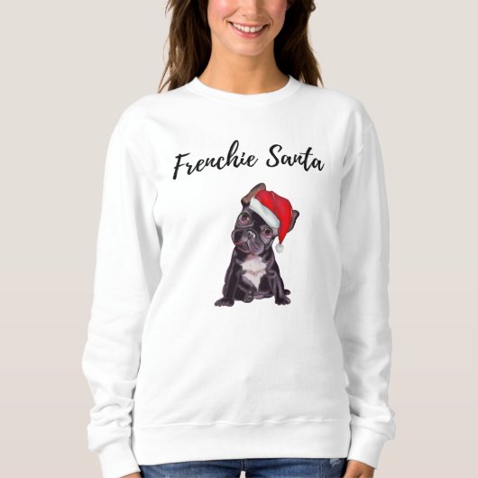 Schattigee Frenchie Santa dog Trui (Voorkant)