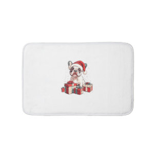 Schattigee Frenchie Santa Hat Grappige Kerst Frans Badmat