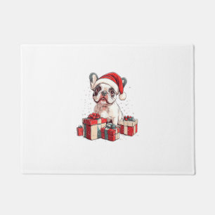 Schattigee Frenchie Santa Hat Grappige Kerst Frans Deurmat