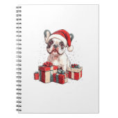 Schattigee Frenchie Santa Hat Grappige Kerst Frans Notitieboek (Voorkant)