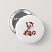 Schattigee Frenchie Santa Hat Grappige Kerst Frans Ronde Button 5,7 Cm (Voorkant /achterkant)