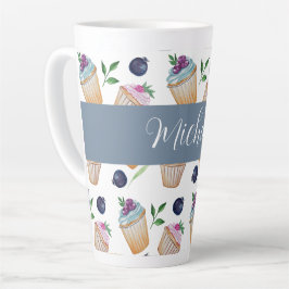 Schattigee Fresh Urban Waterverf Illustration Latte Mok
