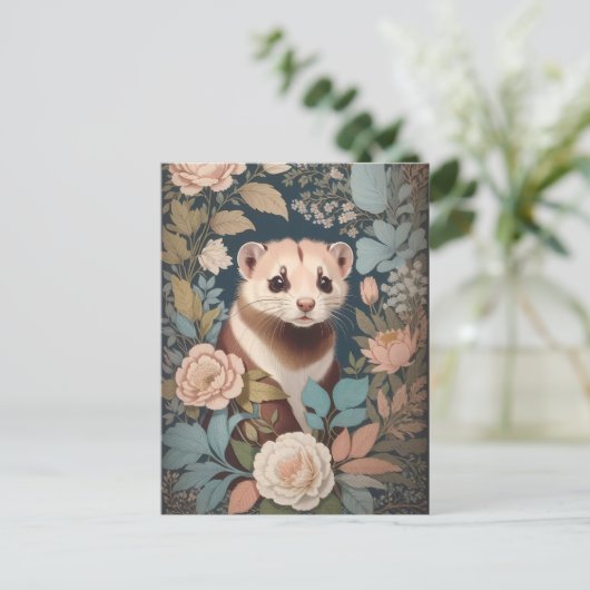 Schattigee fret Elegante pastel bloementuin Briefkaart (Staand voorkant)