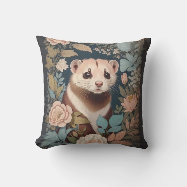 Schattigee fret Elegante pastel bloementuin Kussen (Voorkant)