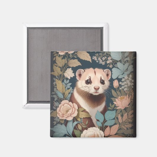 Schattigee fret Elegante pastel bloementuin Magneet (Voorkant / Achterkant)