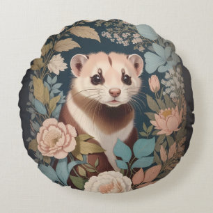 Schattigee fret Elegante pastel bloementuin Rond Kussen
