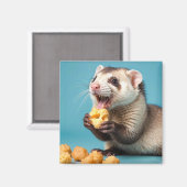 Schattigee fret eten kaas puffs magneet (Voorkant / Achterkant)