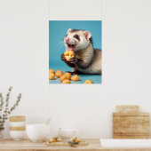 Schattigee fret eten kaas puffs poster (Keuken)